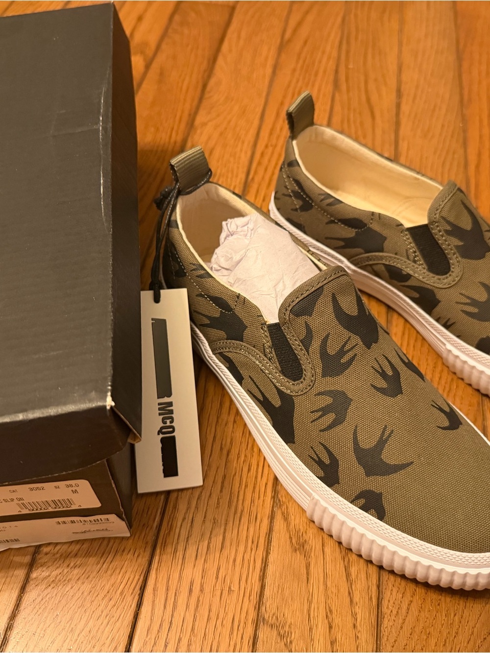 McQ by Alexander McQueen Light Green Swallow Vulc Slip-On
